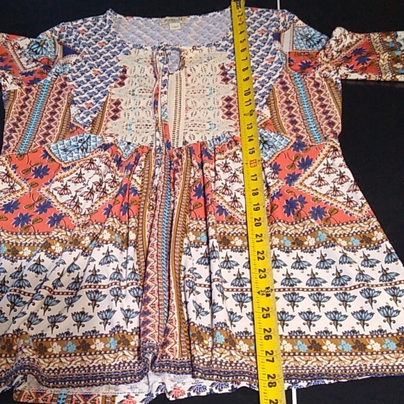 One World boho style shirt top size S women soft & flowy - Picture 9 of 10